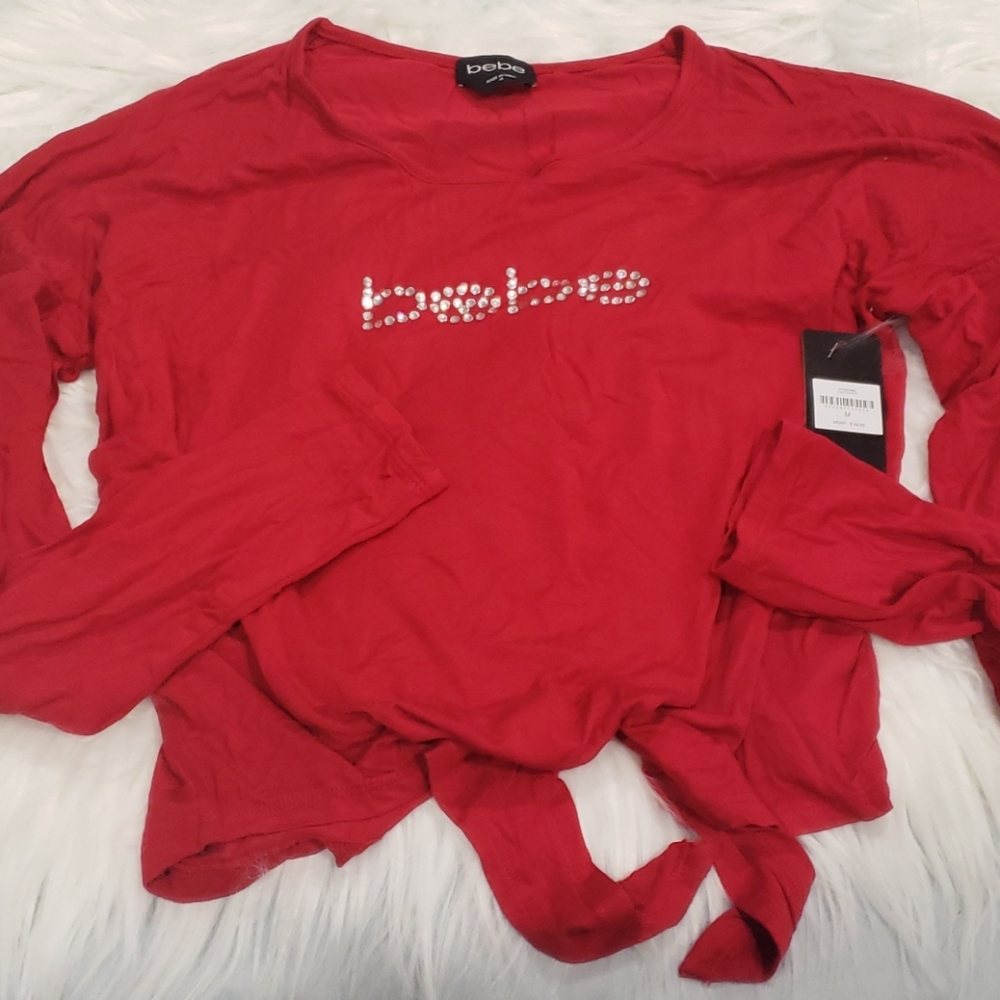 🆕️Bebe-women's red top-size M - Picture 2 of 5